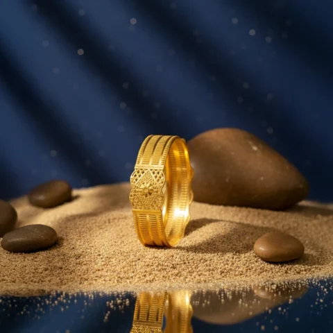 Elegant 21 Karat Gold Kada Bangles (3 Tola Pair)